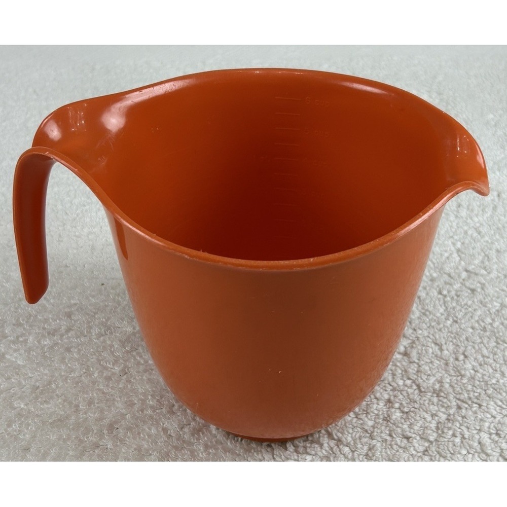 Vtg Rubbermaid Orange Batter Bowl Measuring 1.5 Qt 6 Cup Grip-N-Mix 2661 USA - Picture 3 of 14